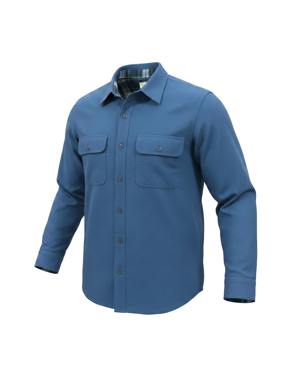 LL Bean Mens L Navy Blue Flannel Lined Button Front Long Sleeve Shirt